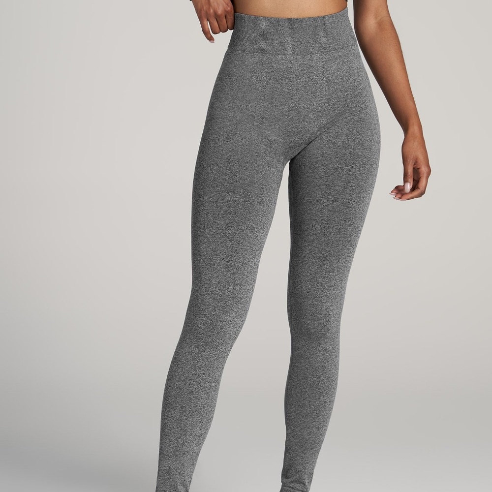 American Tall Seamless Leggings for Tall Women in Black & Grey Heather Size XLXL